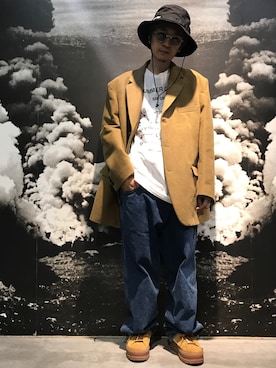「RAF SIMONS（ラフシモンズ）のアイテム（ジャケット/アウター）」を使った、一政さん（メンズ・170cm）の秋コーディネート