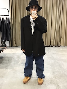 「RAF SIMONS（ラフシモンズ）のアイテム（ジャケット/アウター）」を使った、一政さん（メンズ・170cm）の秋コーディネート