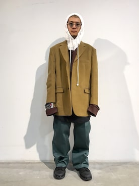 「RAF SIMONS（ラフシモンズ）のアイテム（ジャケット/アウター）」を使った、一政さん（メンズ・170cm）の秋コーディネート