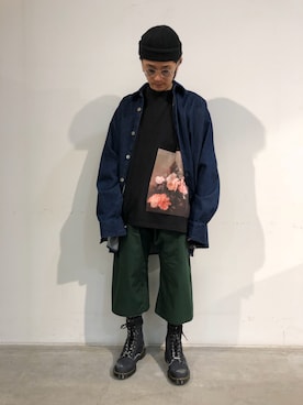 「RAF SIMONS（ラフシモンズ）のアイテム（トップス）」を使った、一政さん（メンズ・170cm）の冬コーディネート