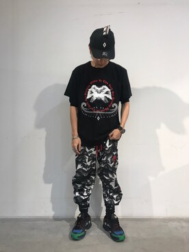 「MARCELO BURLON（マルセロ・バーロン）のアイテム」を使った、一政さん（メンズ・170cm）の冬コーディネート
