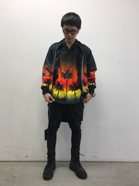「MARCELO BURLON（マルセロ・バーロン）のアイテム」を使った、一政さん（メンズ・170cm）の冬コーディネート