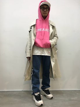 「DRESSEDUNDRESSED（ドレスドアンドレスド）のアイテム」を使った、一政さん（メンズ・170cm）の春コーディネート