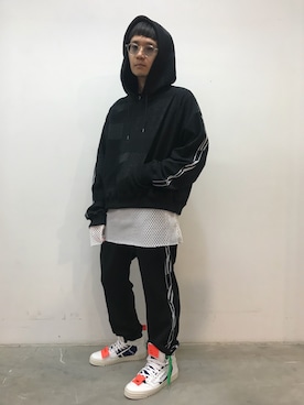 「ANREALAGE（アンリアレイジ）のアイテム」を使った、一政さん（メンズ・170cm）の春コーディネート