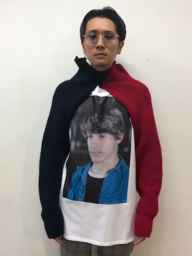 「RAF SIMONS（ラフシモンズ）のアイテム（トップス）」を使った、一政さん（メンズ・170cm）の夏コーディネート