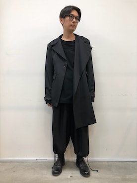 「Yohji Yamamoto（ヨウジヤマモト）のアイテム（ジャケット/アウター）」を使った、一政さん（メンズ・170cm）の夏コーディネート