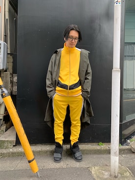 「アイテム（ジャージ）」を使った、一政さん（メンズ・170cm）の春コーディネート