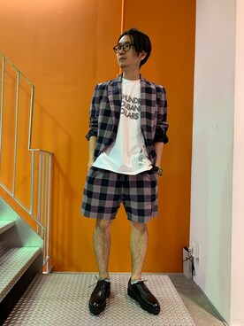 「PADRONE（パドローネ）のアイテム（その他シューズ）」を使った、一政さん（メンズ・170cm）の春コーディネート