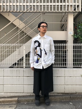 「Ground Y（グラウンドワイ）のアイテム」を使った、一政さん（メンズ・170cm）の春コーディネート