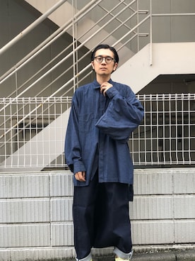 「FUMITO GANRYU（フミトガンリュウ）のアイテム（トップス）」を使った、一政さん（メンズ・170cm）の夏コーディネート