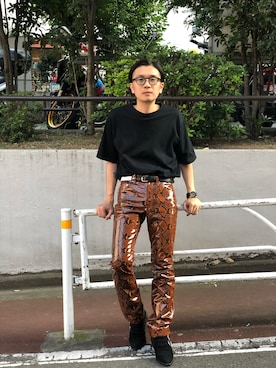 「パイソン柄」｜一政さん（メンズ・170cm）の夏コーディネート