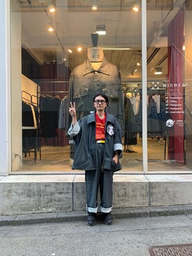 「ANREALAGE（アンリアレイジ）のアイテム」を使った、一政さん（メンズ・170cm）の夏コーディネート