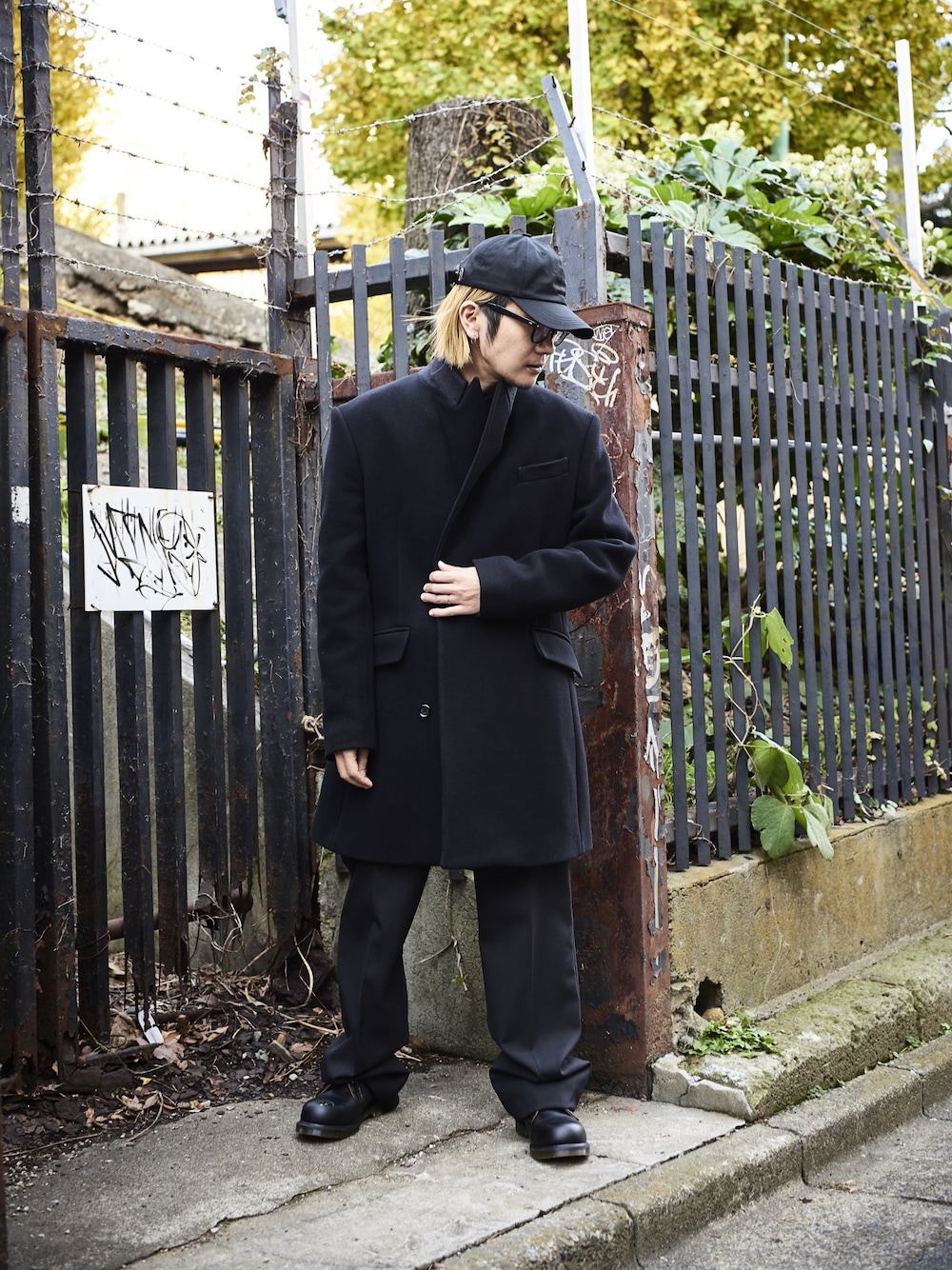 RAF SIMONSのチェスターコートを使った人気ファッションコーディネート