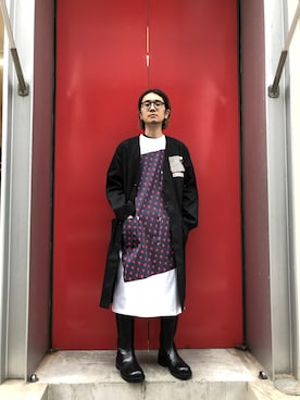 「RAF SIMONS（ラフシモンズ）のアイテム」を使った、一政さん（メンズ・170cm）の冬コーディネート