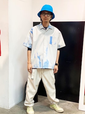 「doublet（ダブレット）のアイテム（パンツ）」を使った、一政さん（メンズ・170cm）の冬コーディネート