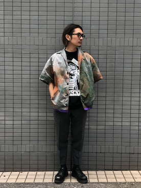 「kolor（カラー）のアイテム」を使った、一政さん（メンズ・170cm）の冬コーディネート