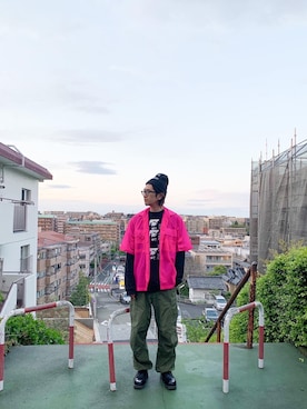 「RAF SIMONS（ラフシモンズ）のアイテム」を使った、一政さん（メンズ・170cm）の春コーディネート