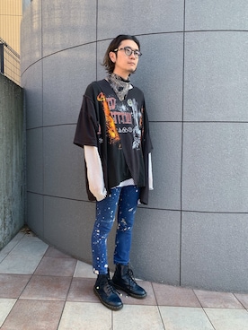 「DISCOVERED（ディスカバード）のアイテム」を使った、一政さん（メンズ・170cm）の春コーディネート