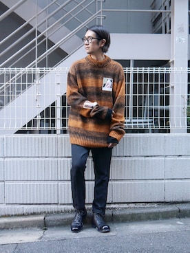 「RAF SIMONS（ラフシモンズ）のアイテム」を使った、一政さん（メンズ・170cm）の夏コーディネート