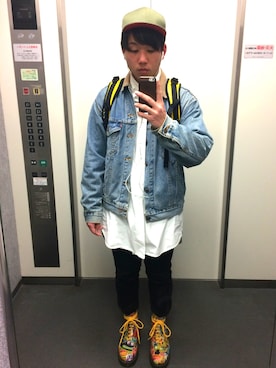 「JULIAN DAVID（ジュリアン デイヴィッド）のアイテム（帽子）」を使った、Iyusさん（メンズ・165cm）の冬コーディネート