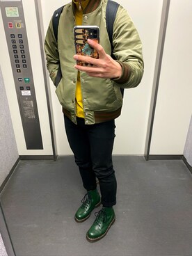 「MR.GENTLEMAN」｜「アイテム（ジャケット/アウター）」を使った、Iyusさん（メンズ・165cm）の冬コーディネート