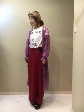 「Ungrid（アングリッド）のアイテム（ノーカラージャケット）」を使った、Noriko Nakagawaさん（レディース・157cm）の秋コーディネート