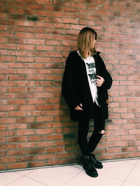 「HYSTERIC GLAMOUR（ヒステリックグラマー）のアイテム（モッズコート）」を使った、yuさん（レディース・160cm）の秋コーディネート