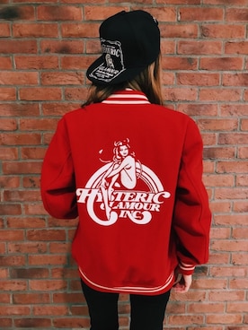 「HYSTERIC GLAMOUR（ヒステリックグラマー）のHYS WHISKY柄 刺繍キャップ（キャップ）」を使った、yuさん（レディース・160cm）の秋コーディネート