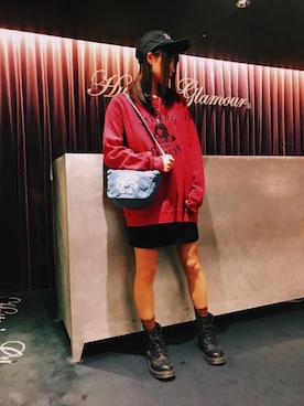 「ロック」｜「アイテム（サロペット/オーバーオール）」を使った、yuさん（レディース・160cm）の冬コーディネート