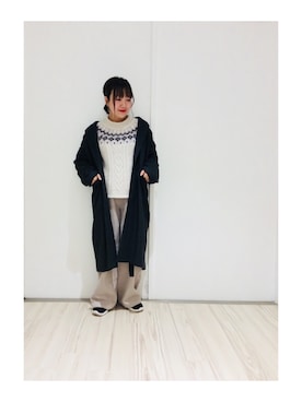「AS KNOW AS PINKY（アズノゥアズピンキー）のアイテム（チェスターコート）」を使った、ayaさん（レディース・152cm）の冬コーディネート