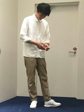 「TRANS CONTINENTS（トランスコンチネンツ）のアイテム（パンツ）」を使った、tabataさん（メンズ・177cm）の春コーディネート
