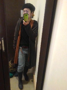 「osharewalker（オシャレウォーカー）のアイテム（その他アウター）」を使った、ハルカイさん（レディース・157cm）の冬コーディネート