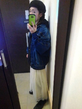 「osharewalker（オシャレウォーカー）のアイテム（ハンチング/ベレー帽）」を使った、ハルカイさん（レディース・157cm）の春コーディネート