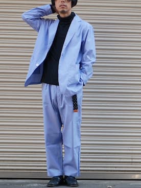 「水色」｜「アイテム（テーラードジャケット）」を使った、syo16さん（メンズ・167cm）の春コーディネート