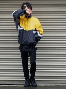 「MONKEY TIME（モンキータイム）のアイテム（ナイロンジャケット）」を使った、syo16さん（メンズ・167cm）の春コーディネート