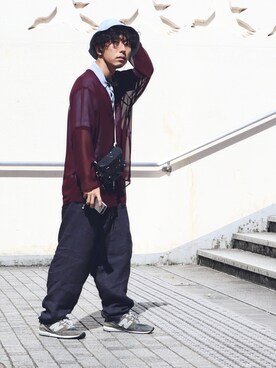 「TrAnsference - T/f （トランスファレンス）のアイテム（帽子）」を使った、syo16さん（メンズ・167cm）の夏コーディネート
