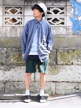 「TrAnsference - T/f （トランスファレンス）のアイテム（帽子）」を使った、syo16さん（メンズ・167cm）の夏コーディネート