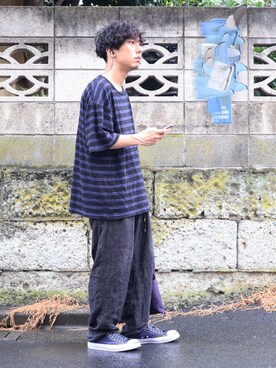 「TrAnsference - T/f （トランスファレンス）のアイテム（シューズ）」を使った、syo16さん（メンズ・167cm）の夏コーディネート