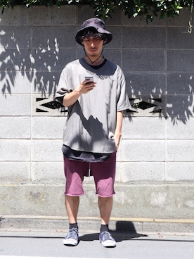 「TrAnsference - T/f （トランスファレンス）のアイテム（シューズ）」を使った、syo16さん（メンズ・167cm）の夏コーディネート