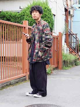 「TrAnsference - T/f （トランスファレンス）のアイテム（カバーオール）」を使った、syo16さん（メンズ・167cm）の夏コーディネート