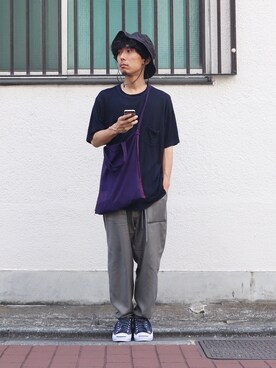 「TrAnsference - T/f （トランスファレンス）のアイテム（シューズ）」を使った、syo16さん（メンズ・167cm）の夏コーディネート
