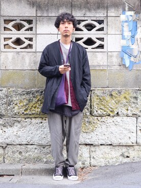 「TrAnsference - T/f （トランスファレンス）のアイテム（シューズ）」を使った、syo16さん（メンズ・167cm）の秋コーディネート
