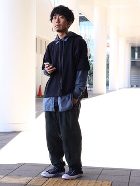 「TrAnsference - T/f （トランスファレンス）のアイテム（シューズ）」を使った、syo16さん（メンズ・167cm）の秋コーディネート