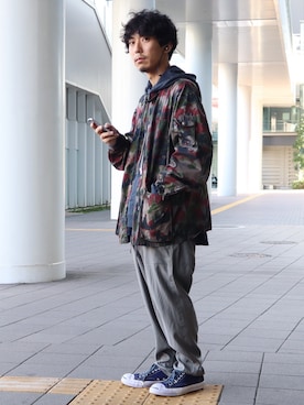 「TrAnsference - T/f （トランスファレンス）のアイテム（カバーオール）」を使った、syo16さん（メンズ・167cm）の秋コーディネート