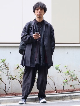 「TrAnsference - T/f （トランスファレンス）のアイテム（カバーオール）」を使った、syo16さん（メンズ・167cm）の秋コーディネート