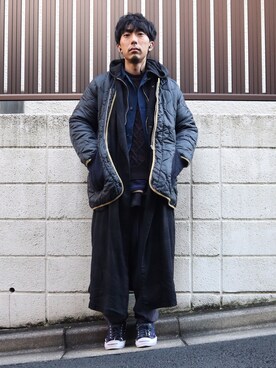 「TrAnsference - T/f （トランスファレンス）のアイテム（ダウンジャケット/コート）」を使った、syo16さん（メンズ・167cm）の冬コーディネート