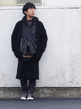 「TrAnsference - T/f （トランスファレンス）のアイテム（ジャケット/アウター）」を使った、syo16さん（メンズ・167cm）の冬コーディネート