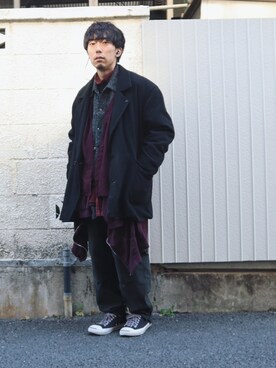 「TrAnsference - T/f （トランスファレンス）のアイテム（パーカー）」を使った、syo16さん（メンズ・167cm）の冬コーディネート