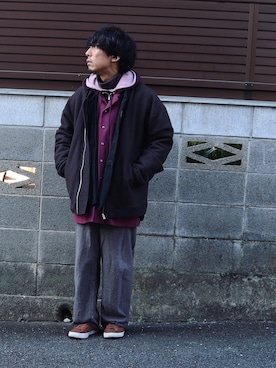 「TrAnsference - T/f （トランスファレンス）のアイテム（トップス）」を使った、syo16さん（メンズ・167cm）の冬コーディネート