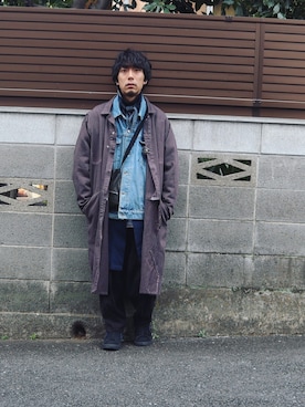 「つなぎ」｜「アイテム（モッズコート）」を使った、syo16さん（メンズ・167cm）の冬コーディネート